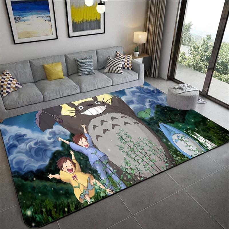 Japanese Amime My Neighbor Totoro Cartoon Floor Mats Bedroom Living Room Soft Carpet Non-slip Area Rug Home Decor