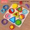 Montessori Wooden Geometric Shape Puzzle Blocks for Early Education