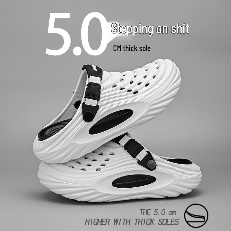 Męskie letnie sandały z zakrytymi palcami i antypoślizgową podeszwą - Gruba miękka podeszwa, buty outdoorowe sportowe plażowe, dostępne duże rozmiary