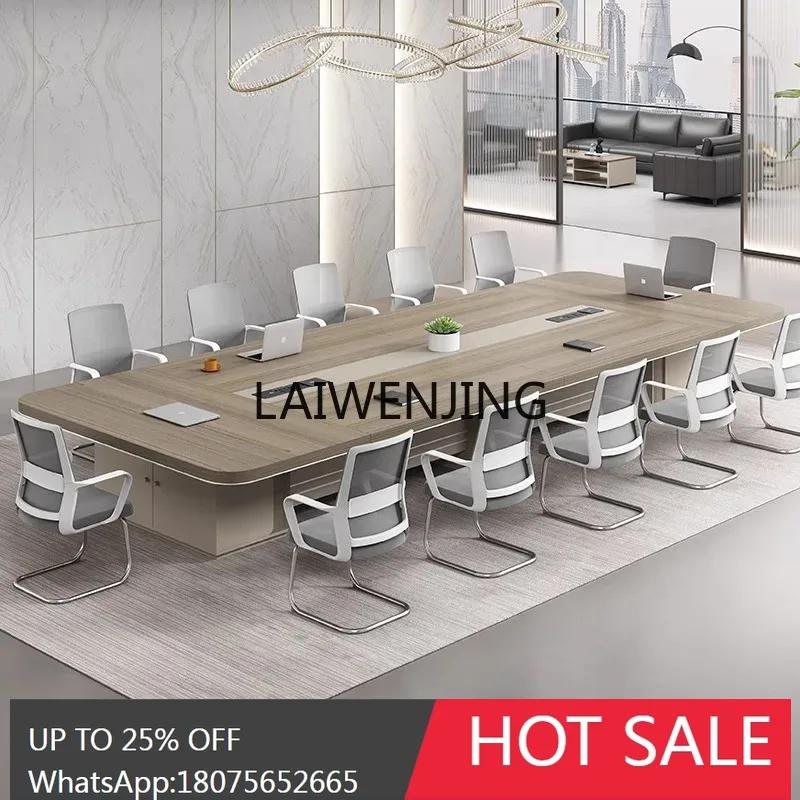 Simple modern rectangular meeting room office furniture large and small meeting table and chair combination