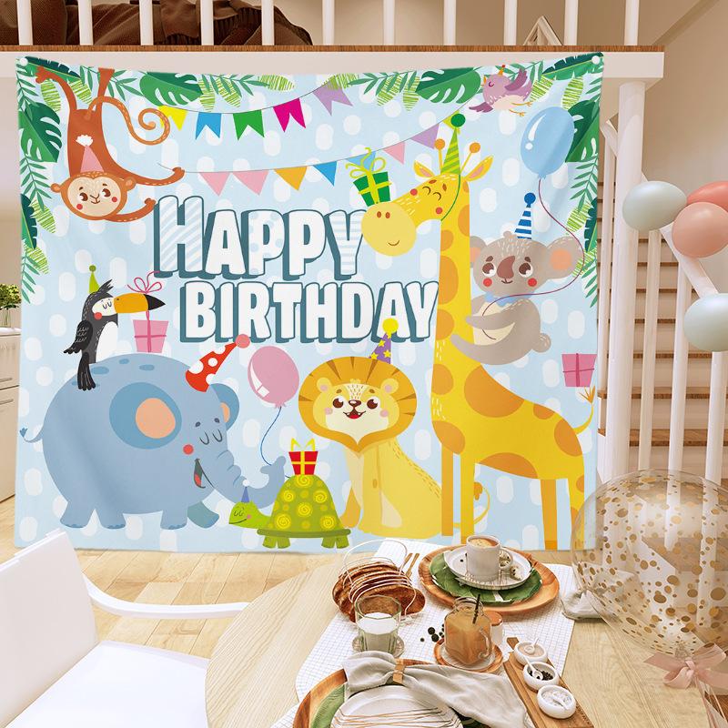Birthday Party Decoration Tapestry Photo Background Cloth Ins Hanging Cloth Children's Meeting Scene Arrangement Background Wall Photo