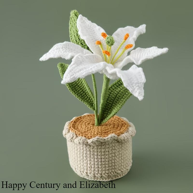 Handmade White Lilies for The New Year,Perfect Gifts for Loved Ones,Elders,And Teachers,Suitable for Decorating Bedrooms,Living Rooms,And Office Desks