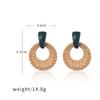 Korea Bohemia Handmade Geometric Drop Earrings For Women Imitation Rattan Straw Weave Knit Vine Earring Vacation Party Jewelry
