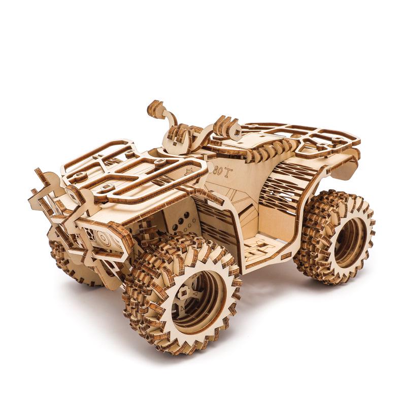 3D Stereo Wooden Beach Car Puzzle - DIY Educational Toy & Desk Ornament for Children