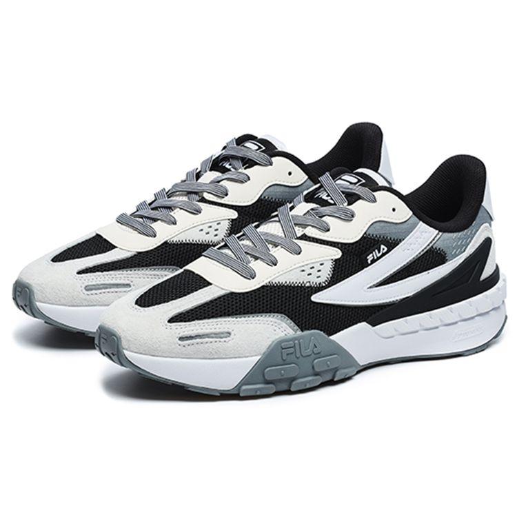 Fila Cake Fabric Synthetic Leather Casual Lightweight Sports Low-Top Lifestyle Shoes Men Sneaker Black White F12M221121FBW