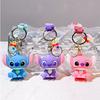 Cartoon Keychain Cute Plush Character Couple Pendant Soft Silicone Material with Strap and Metal Clip for Bags Keys Accessories