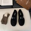 In the Autumn and Winter of 2025, the New Fashionable and Versatile Flat-bottomed One-word Belt, Doudou Shoes, Velvet Warm Single Shoes, Mao Mao 
