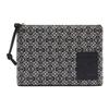 Oblong Pouch Handbag Printed Canvas Embossed Leather Patch Clutch Women Handbags C604C63X01-5938