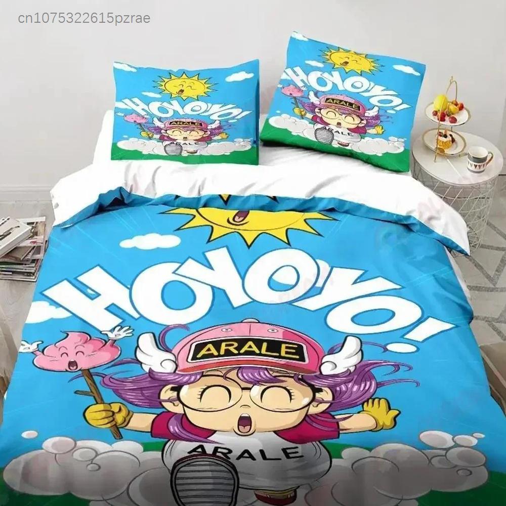 Cartoon DR S-Slump Arale Anime Bettwäsche-Set Bedrucktes Bettwäsche-Set Mit Kissenbezug Bettdeckenbezug Weich Queen King Size Bettwäsche Zuhause