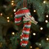Bowknot Hanging Cartoon Christmas Tree Decorations Fabric Bell Bow Hanging Ornament Red White Holiday Decor Festive Decoration