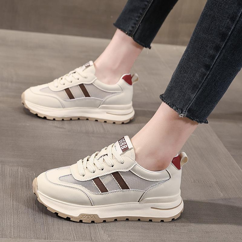 

Кожаная корейская версия сетчатые кроссовки для папы женские летние новые дышащие студенческие спортивные туфли повседневная обувь пенная подошва 40