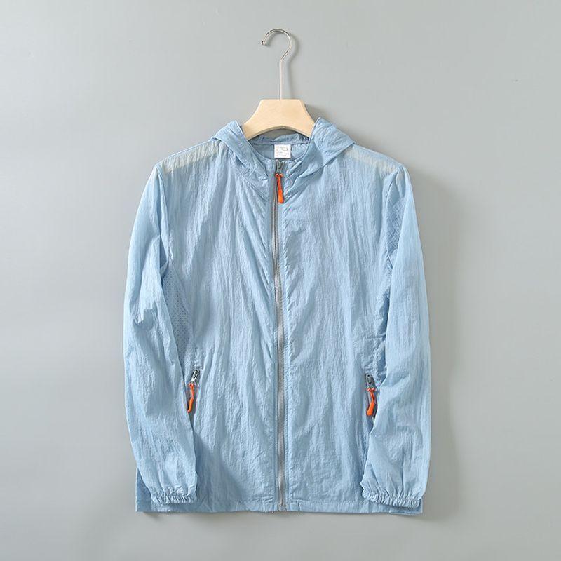 Export Export Tail Goods Laser Perforated Sun Protection Clothing Men's UV Protection Japanese Original Single Cut Label Hooded Skin Clothes