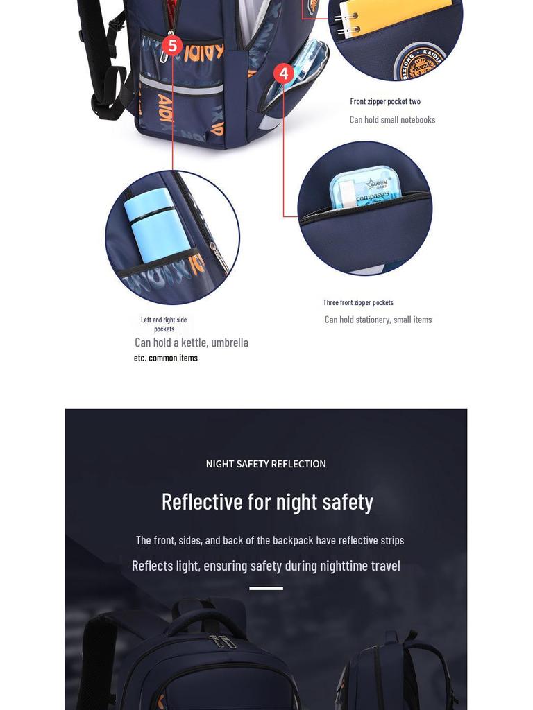 Waterproof Lightweight School Backpack for Boys - Large Capacity, Burden-Reducing Design