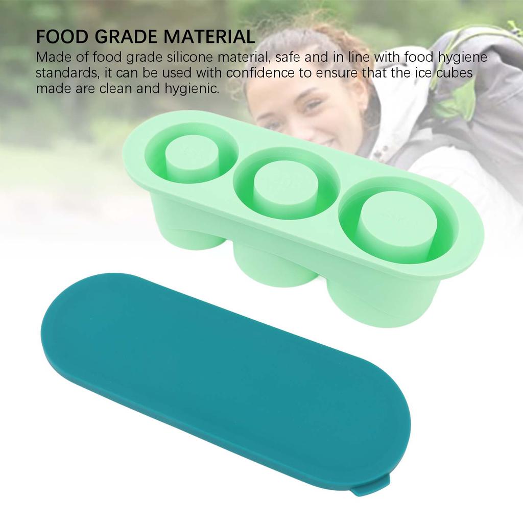 Hollow Cylinder Ice Cube Tray Quick Release Silicone High Low Temperature Resistant with Lid 3 Hollow Cylinder Ice Cube
