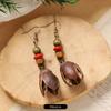Retro Handmade Plant Fruit Earrings Pine Cone Literature and Art Chinese Medicine Dried Fruit Niche Creative Earrings Women