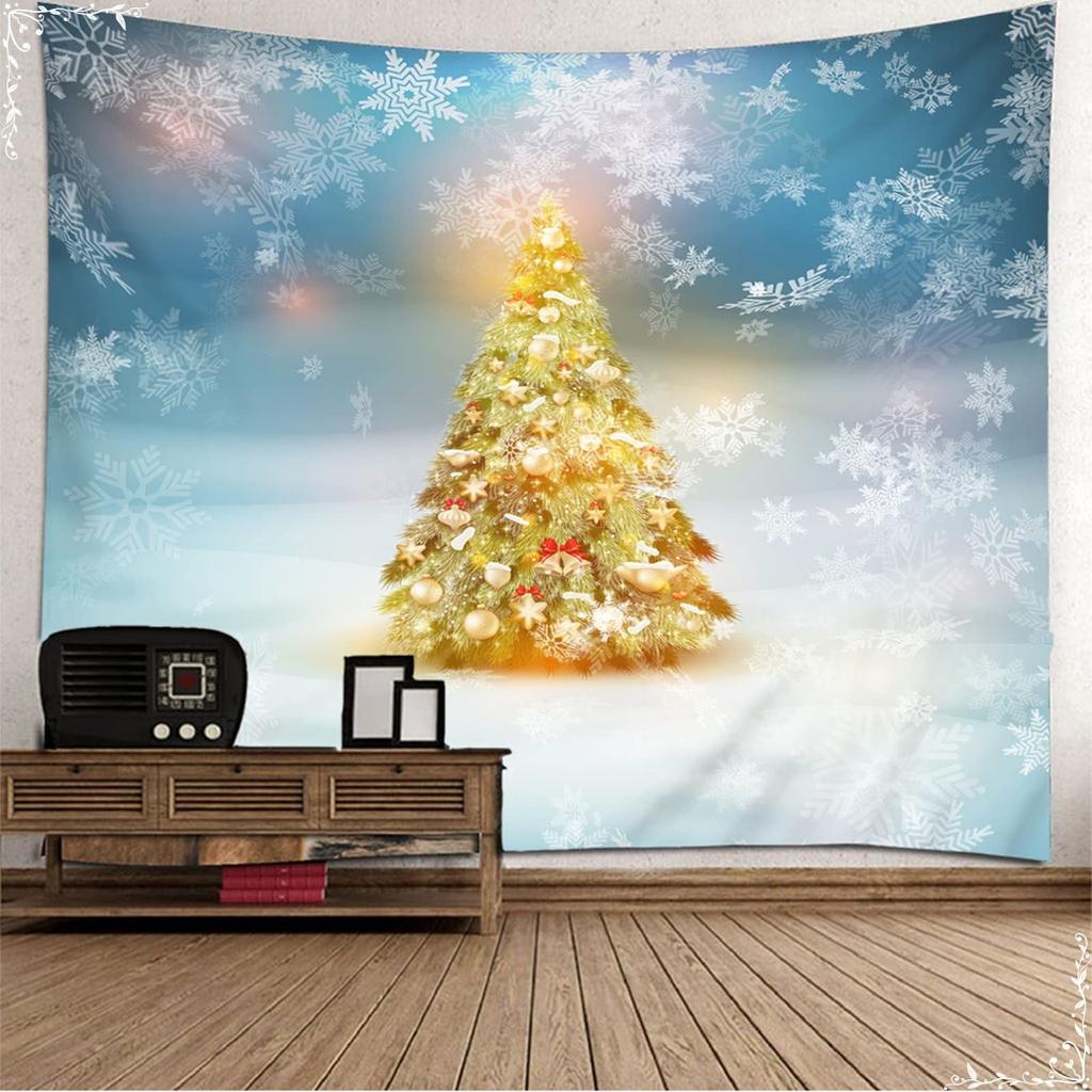 Gobelin świąteczny Gwiazdy Choinka Pudełko na prezent Gobelin Świąteczny Gobelin Sypialnia Akademik Wiszący na ścianie