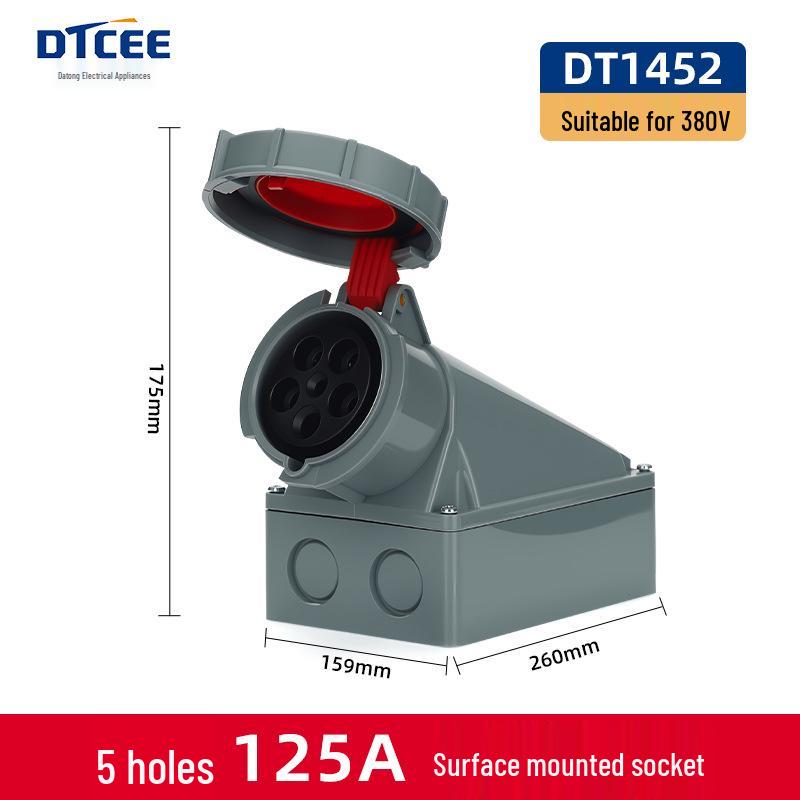 IP67 Three-Phase Industrial Plug Socket: 63A/125A, Waterproof, Aviation Plug, Male-Female, 3/4/5 Core.
