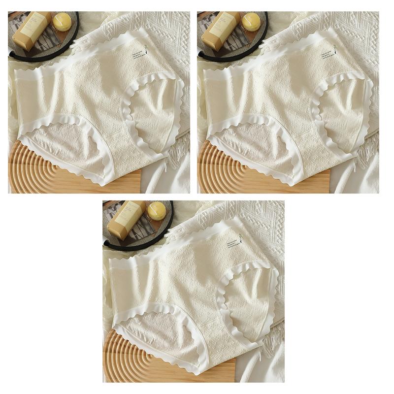 Hohe Taille Damenunterwäsche Übergröße Baumwolltextur Slips Vollabdeckung Hüfte Damen Slips Weicher Komfort Dessous