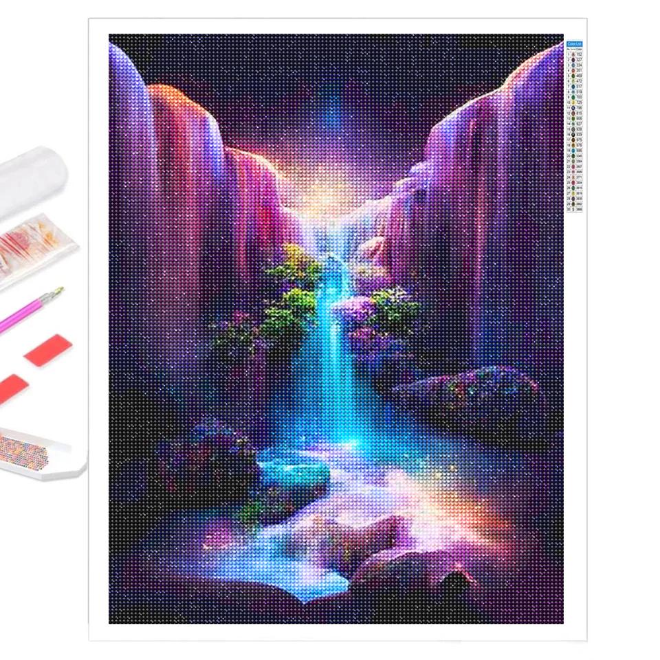 Diamond Embroidery Landscape Fantasy World DIY 5D Diamond Painting Waterfall Forest Cross Stitch Kits Rhinestones Pictures Decor