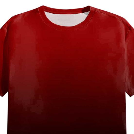 Men Gradient Color T-Shirt Short Sleeve Round Neck Summer Top Plus Size Urban Style Loose Tee Shirt for Daily Wear Party Office Beach