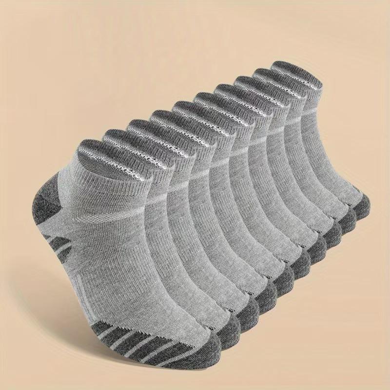 Men's Spring and Autumn Thick Towel Bottom Breathable Sweat Absorption Non Slip Running Short Socks