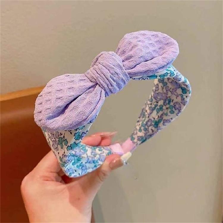 Children Knotted Bowknot Hairband Flower Print Hairhoop for Casual Wear And Spring DressingUp Accessory Party Headwear