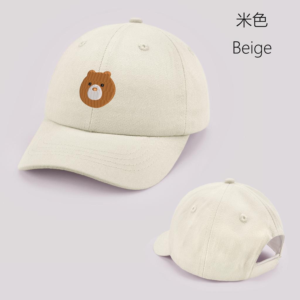 Cartoon Round Face Bear Baby Baseball Cap Cute Solid Color Toddler Sun Hat with Ears Summer Adjustable Kids Boy Girl Peaked Cap