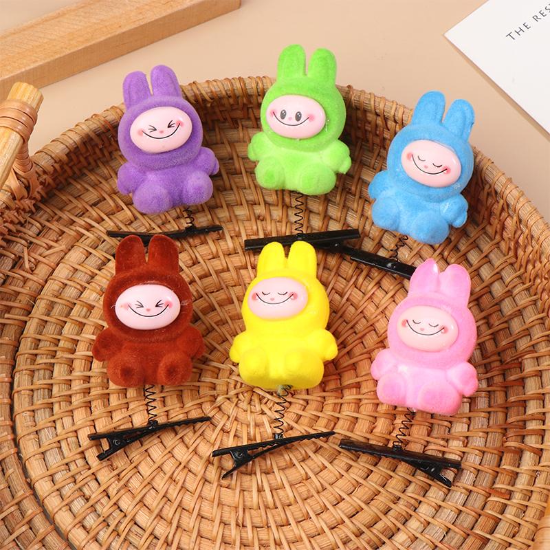 6 stk Kawaii Labubu Vår Hårspenne 3D Tegneserie Dukke Hårnåler Andenebbklemme Hodeplagg Barnas Hårtilbehør Festdekorasjoner