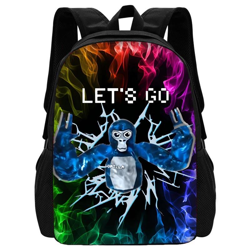 Neuartiger Cooler Gorilla Tag Kinder Schulrucksack mit Umhängetasche Federmäppchen Schultaschen für Jungen Mädchen Bestes Geschenk