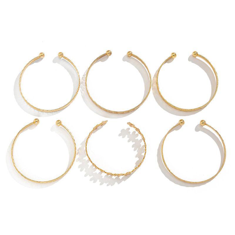 

6-Piece Set Love Heart Flowers Bracelet Suit Fashion Simple and Stylish Personality Online Influencer Refined Twin Hand Jewelry Hipster Gold