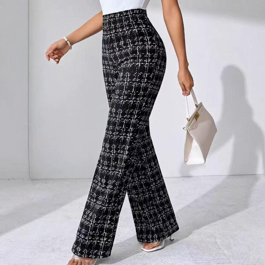Women's Autumn Winter Fashion Casual Printed Straight Leg Pants