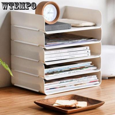 Desktop Datei Fach Organizer A4 Dokument Papier Organizer Rack Kunststoff Buch Regal Halter Büro Schreibwaren Lagerung Box