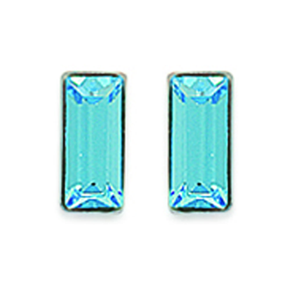 Les Trésors De Lily [F3934] - Rectangle Turquoise Silver Brilliant - 3x7 Mm