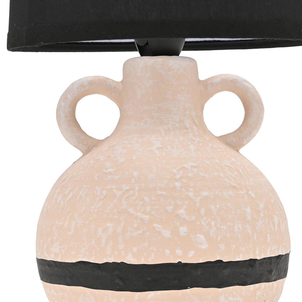 Hestia Natural & Black Vase Lamp - 28cm