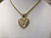 Hip Hop Unique Design Gold Nugget Diamond Cut Heart Shaped Charm Pendant Necklace  for Women/Men Jewelry