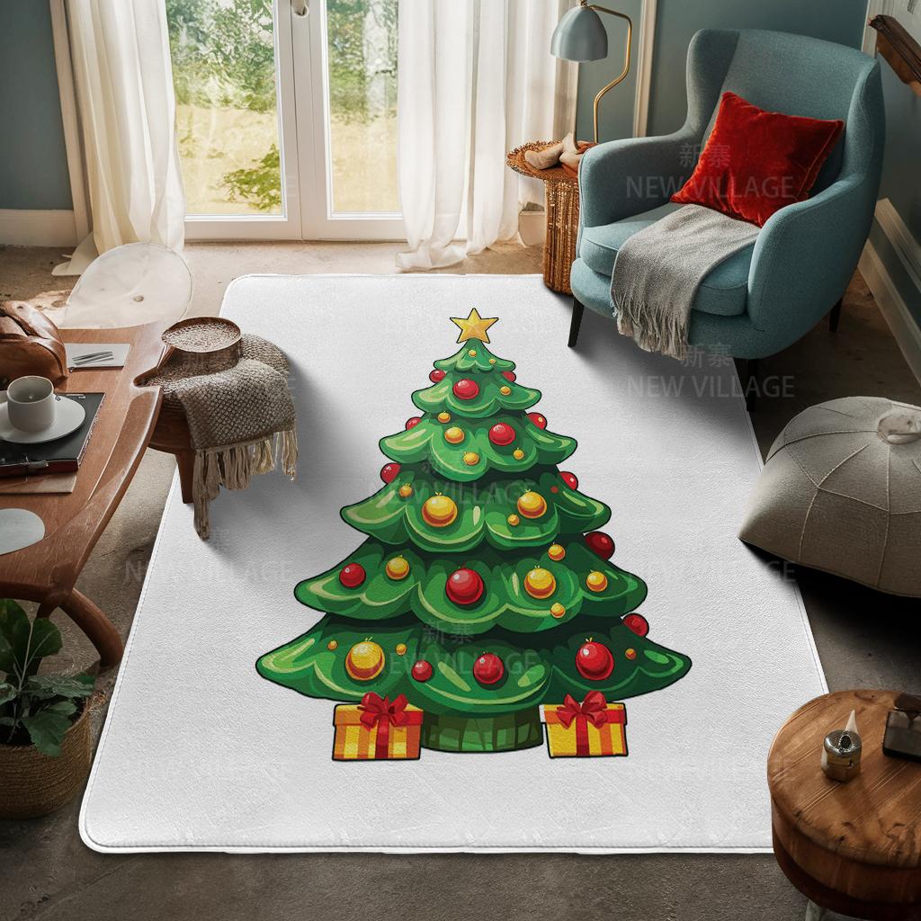 House Entrance Carpet Home Door Mat Living Room Bath Foot Bathroom Non-slip Water Absorption Rugs Bath Merry Christmas Winter