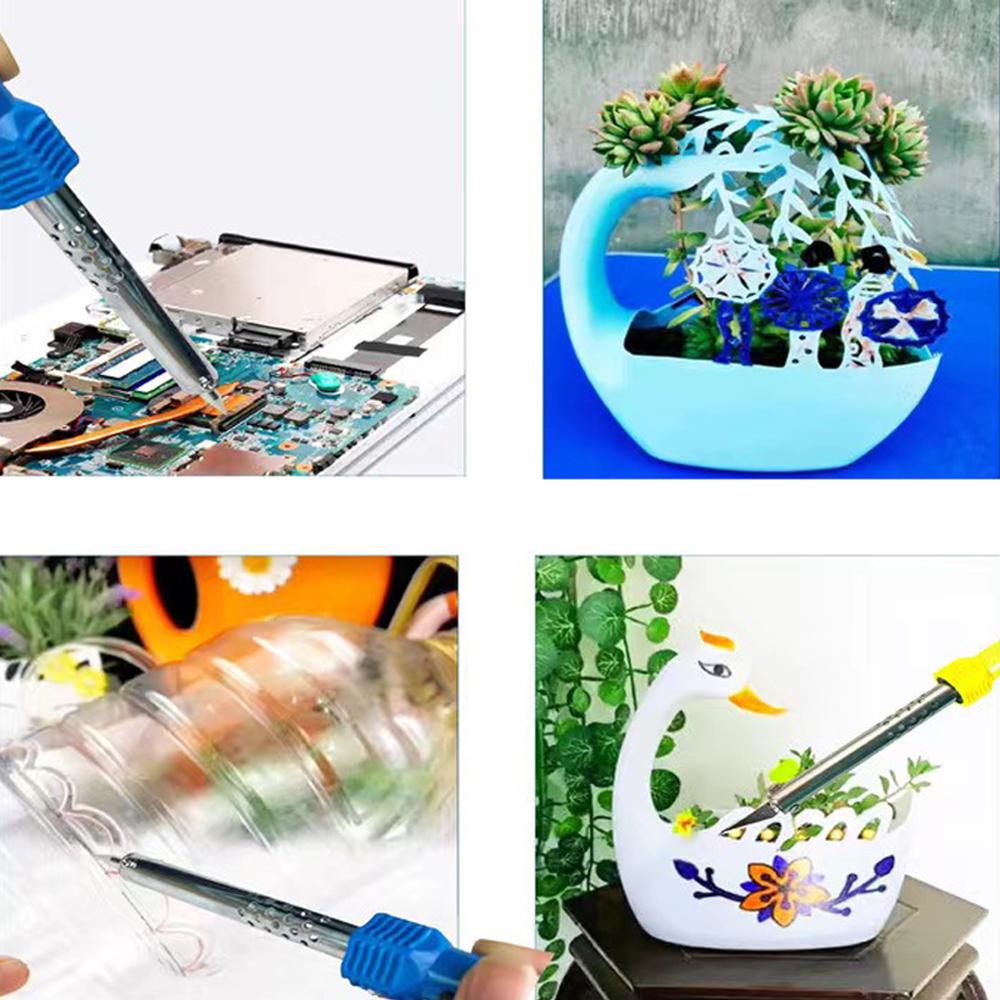 DIY Electric Soldering Iron Kits 2-IN-1 Carving Knife 60W Replaceable Soldering Iron Head Soldering Iron Pen Welding Kit