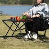 Portable Folding Table Lightweight Heavy Duty Metal Frame Fold-in-Half Desk Outdoor Camping Hiking Backpacking BBQ Tactical Collapsible Table