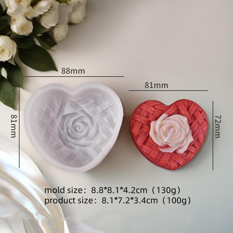 DIY Silicone Candle Mold Rose Heart Angel Handmade Gypsum Scented Soap Mould 3D Craft Fondant Chocolate Baking Decoration Tool