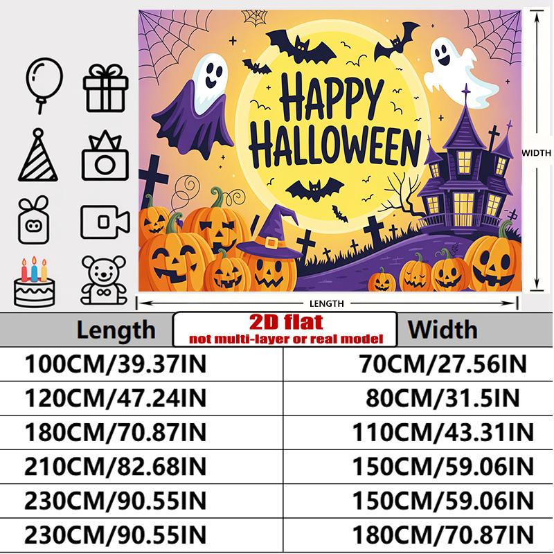 Záclona na párty Halloween Plochá girlanda Strašidelní strašidelní duchové Dýně Oslavy Svatba Událost Záclona Dekorace Dekorace vchodových dveří
