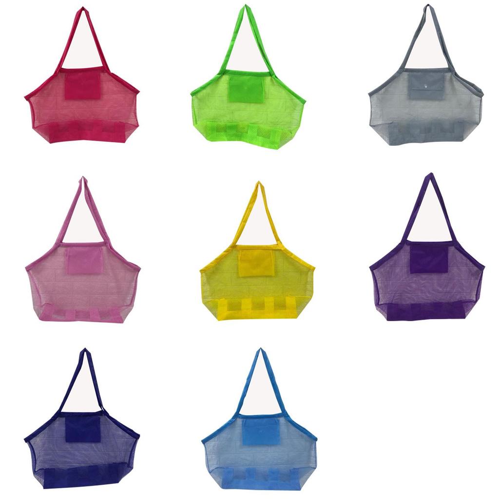 Large Capacity Mesh Beach Bag for Kids - 9 Colors, Foldable Storage for Toys & Clothes