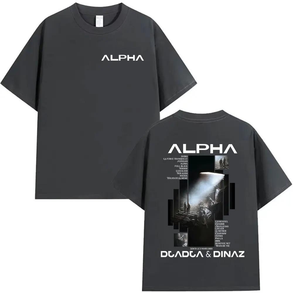 Rappare Alpha Djadja & Dinaz Album 2025 Grafiska T-shirts Herr Hip Hop Gotisk Kortärmad Tröja Streetwear Större Storlek Lös