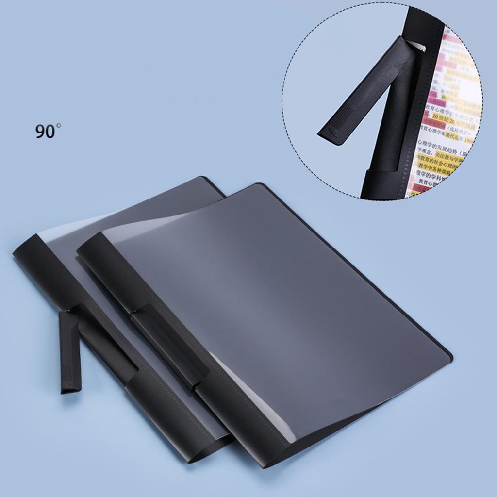 6Pcs File Sleeves with Rotating Clamp Document Test Paper Organiser Letter Size Filing Folder Hold 200 Sheet for Office