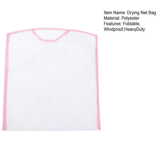 Hanging Pillow Drying Net Bag Foldable Windproof Shoes Socks Plush Doll Toy Mesh Dryer Heavy Duty Throw Pillow Air-dry Hanging Pouch