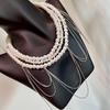 Elegant Pearl Tassel Multi-layer Clavicle Chain: Three-layer European & American Style Beaded Choker Necklace for Women