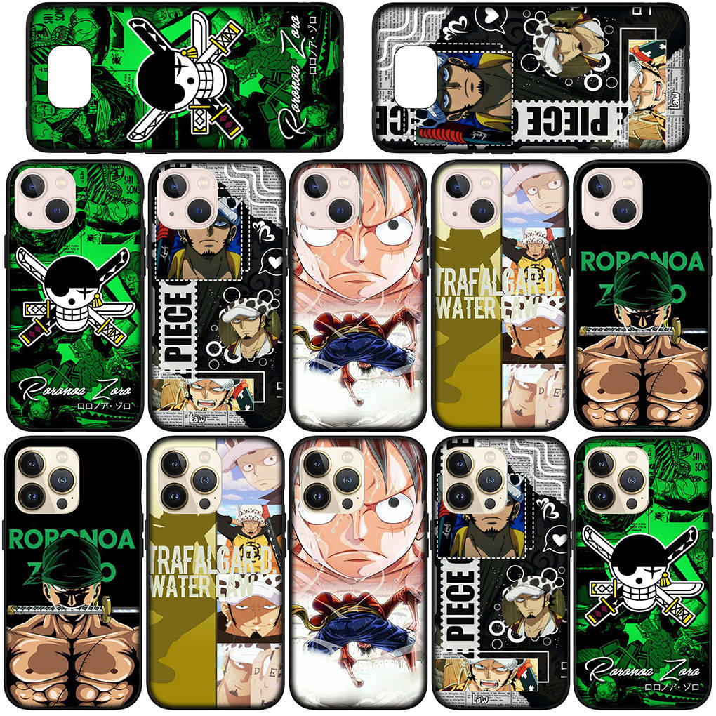 For Samsung Galaxy S24 S23 iPhone 15 14 Xiaomi Redmi Note 13 12 11 8 Plus 10 9 Pro Max X XR Case Cartoon Trafalgar Law Luffy One Piece OPPO Huawei