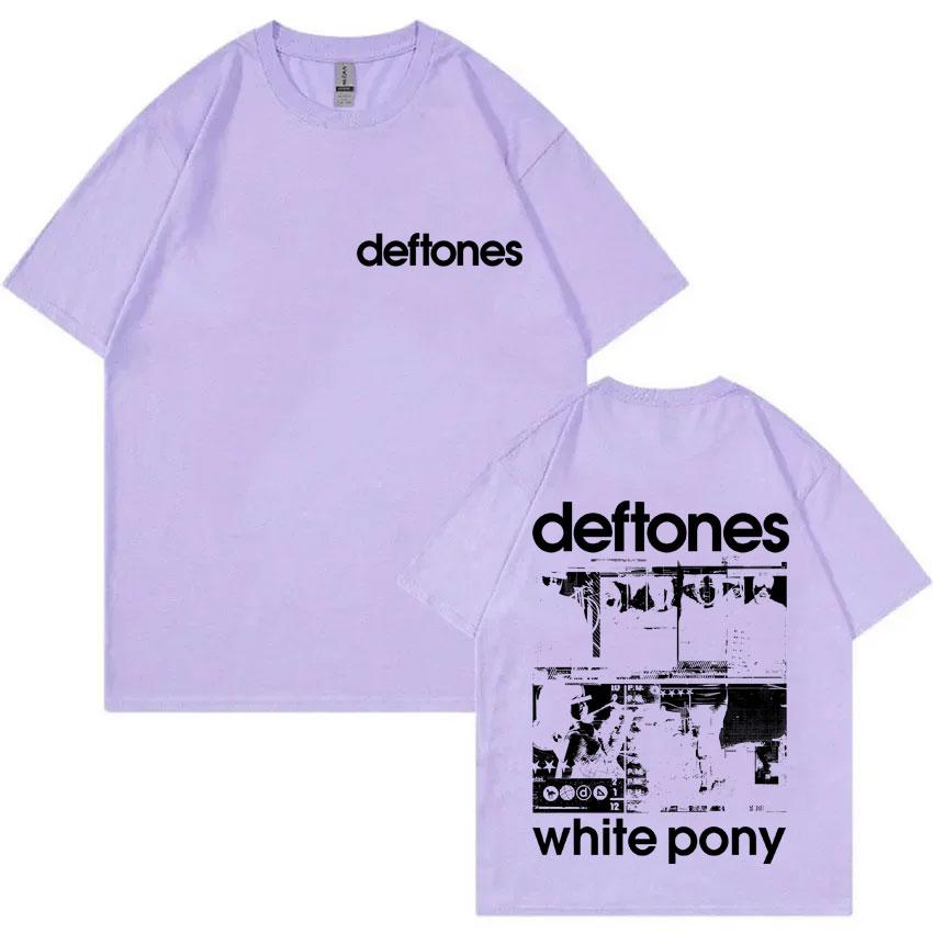 Rock Band Deftones White Pony Double Sided Print T-shirt Men Hip Hop Alternative Metal Oversized Streetwear Male Fashion Tshirt