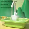 Mini Toddler Playhouse Dishwasher Set Electric Water Circulation 18Pcs Accessories Simulated Faucet Rotating Heat-Resistant Quick-Drying Basket Role