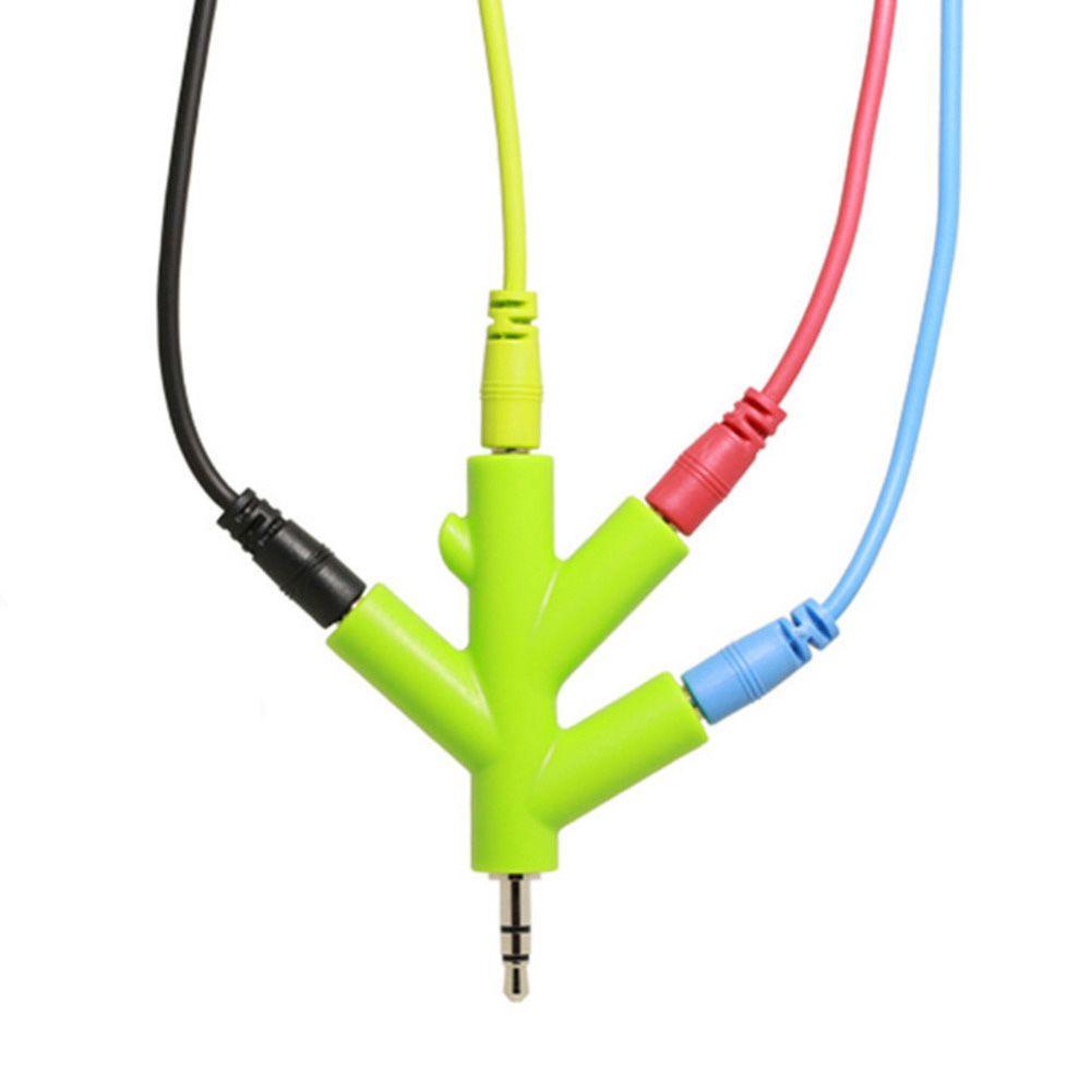 Headphone Converter Spliter Multi Audio Port Earphone Adapter 3.5mm 4 Way
