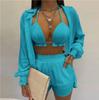 Bathing Suit Shorts Cover Up Summer Three Pieces Swimwear Sexy Beachwear High Waist Bikini Set Print Women's Swimsuit